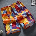thumbnail image 3 of FLMEI Men's Beach Shorts Elastic Waist Printed Five Pants Loose Swim Trunks Quick Dry Summer Sweat Shorts for Mens M-4XL, 3 of 9