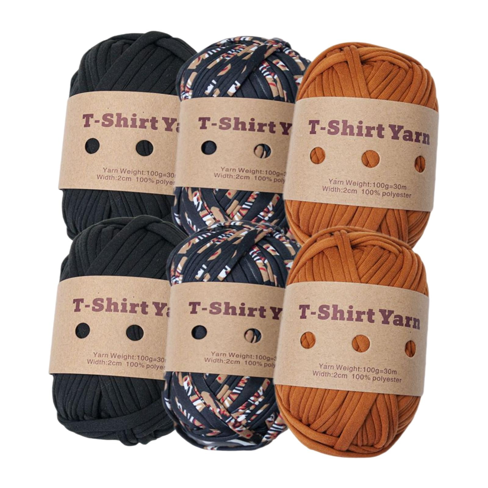 Wxqbjtam -Pack Knitting Yarn, T-shirt Yarn, 196 Yards Total Length, Chunky Yarn, Yarn for Set B
