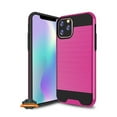 thumbnail image 3 of For Apple iPhone 15 (6.1") Slim Fit Rugged TPU + Hard PC Brushed Metal Texture Hybrid Dual Layer Armor Shockproof Phone Case Cover by Xpression - Pink, 3 of 8