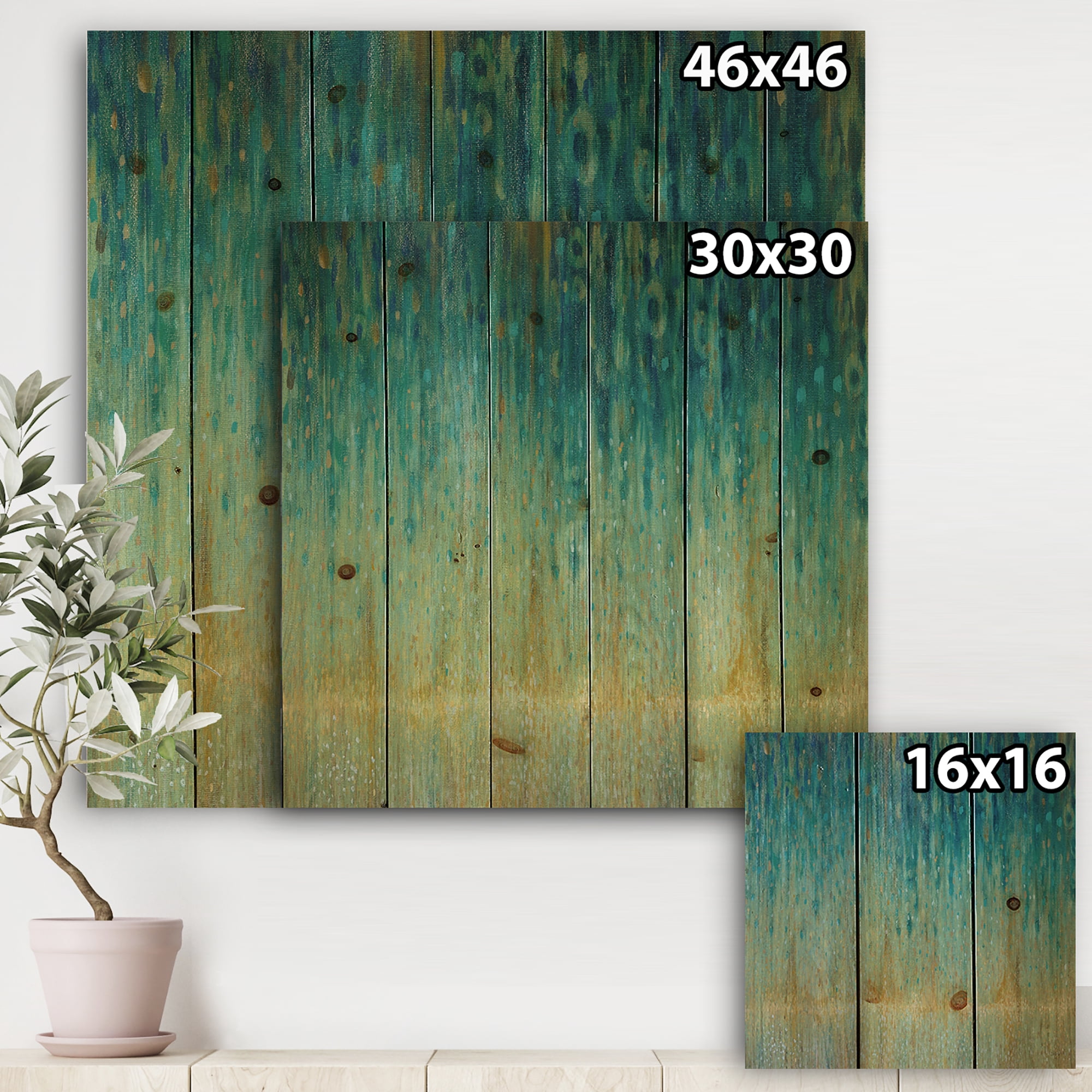 Designart 'Abstract Rain Panel' Modern & Contemporary Print on Natural Pine Wood