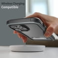 thumbnail image 4 of Encased Exos-Armor Designed for iPhone 14 PRO Case with Belt Clip Holster [Ultra Protective] Aluminum Frame and Metal Kickstand (Gray), 4 of 9