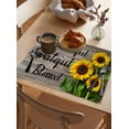 thumbnail image 3 of Farmhouse Sunflower Placemats Set of 2 Thankful Grateful Blessed Wood Grain Heat Insulation Washable Place Mats, Rustic Non-Slip Table Mats for Dining Table Party Kitchen Decor,13x19 Inch, 3 of 4