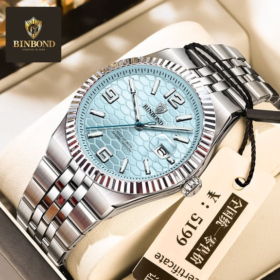 Mens Watches Stainless Steel Waterproof Analog Quartz Watch for Men with Date Fashion Wristwatch