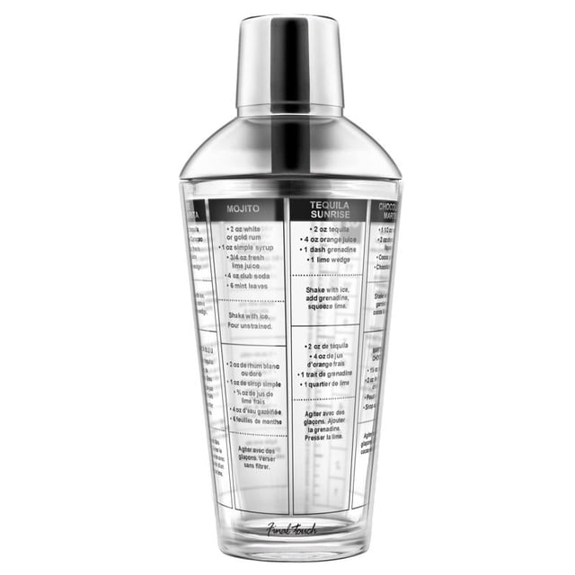 Coctelera Final Touch de vidrio transparente/acero inoxidable, 500 ml
