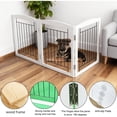 thumbnail image 3 of Freestanding Foldable Dog Gate for House Extra Wide Wooden White Indoor Puppy Gate Stairs Doorways Pet Gate Tall Dog Fence 3 Panels Fence, 3 of 6