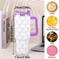 thumbnail image 4 of 40oz Purple Bow Tumbler with Handle Straw and Lid Bow-Knot Travel Coffee Tumbler Cup for Women Friend Holiday Birthday, 4 of 9