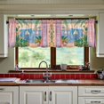 thumbnail image 3 of Yayeee Kitchen Curtains Tier Set of 2 Light Filtering 57"x24" Over Sink Window Panels, Pink Seaside Boat, 3 of 7