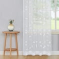 thumbnail image 5 of Yesfashion Sheer Tier Curtains, Leaf Embroidery Faux Linen Textured Rod Pocket Half Window Curtains for Kitchen Cafe, 2 Panel, 5 of 9