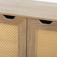 thumbnail image 3 of Rattan Storage Cabinet, Sideboard Buffet Kitchen Storage Cabinet with 2-Door, Accent Floor Storage Cabinet with Rattan Decorated Doors, Multifunctional Cupboard Console Table for Living Room, Hallway, 3 of 6
