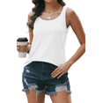 thumbnail image 2 of Fantaslook U Neck Tank Top for Women Sleeveless Split Curved Hem Tunic Tops Summer Casual Tank Tops, 2 of 6