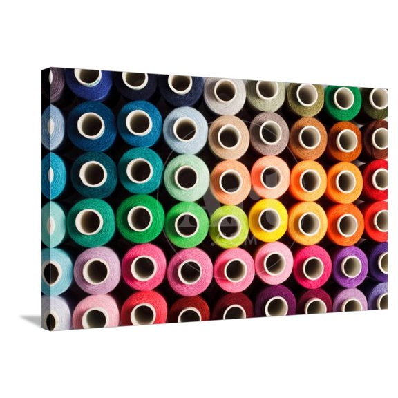 Sewing Threads as a Multicolored Background close Up, Stretched Canvas Wall Art by Oksana Shufrych Sold by Art.Com
