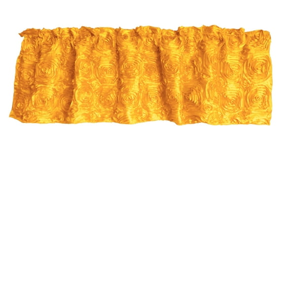 Rosette Floral Pop Up Flower Window Valance 54 Inch Wide Marigold Yellow