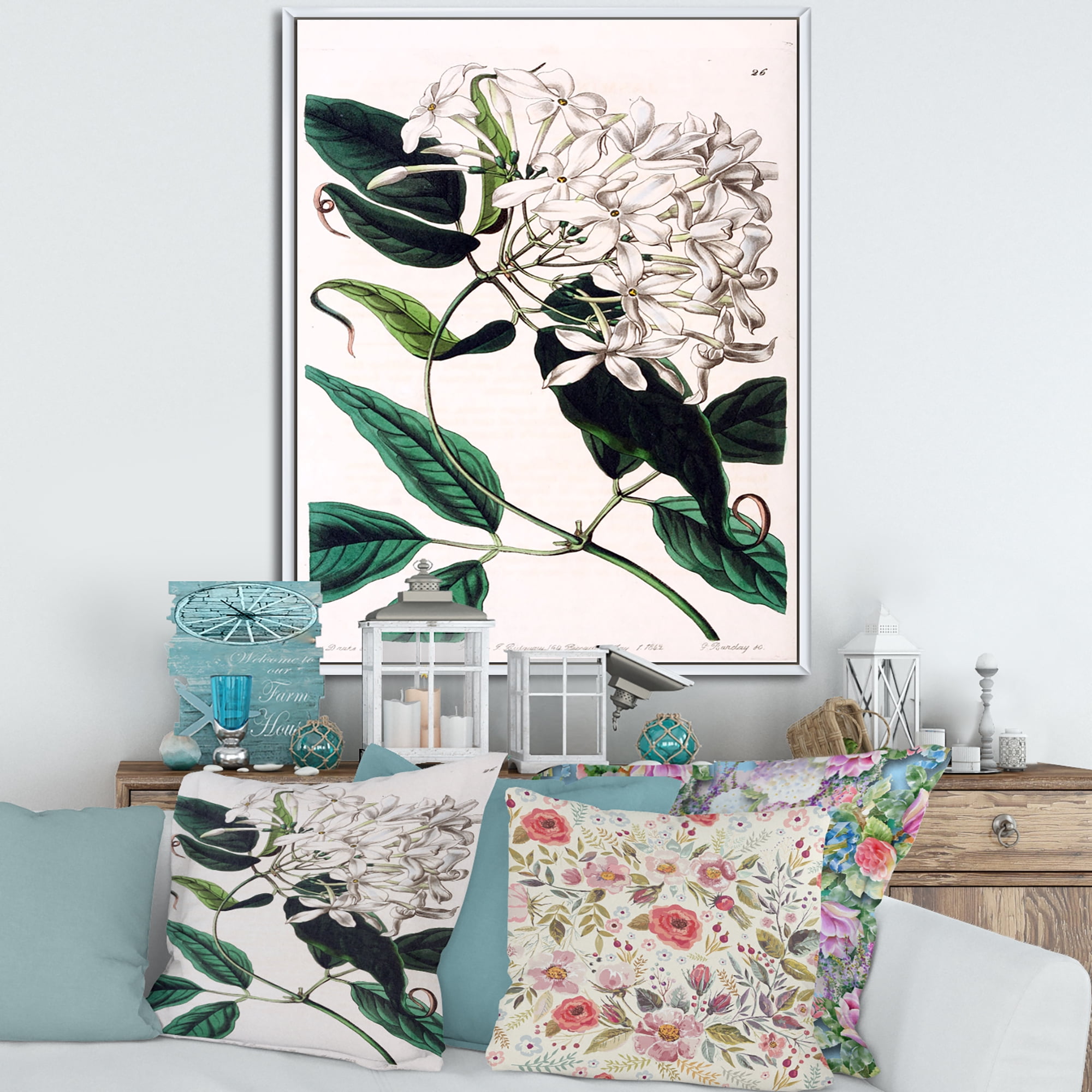 Designart 'Ancient Plant Life XXIV' Traditional Framed Canvas Wall Art Print