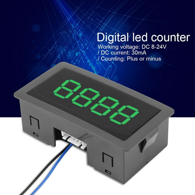 LED Digital Display Up Down Counter Meter 4 Digit LED Light Power Failure Retention DC 8-24V for Automation Equipment
