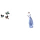 thumbnail image 1 of Conjunto de arte mural de pájaro de madera y figura de niña de cerámica para jardín, estudio, estantería de granja, porche, armario, escritorio, letre, 1 of 8