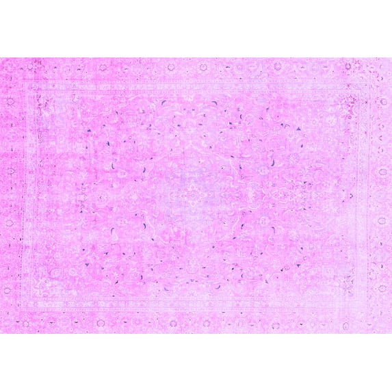 Ahgly Company Indoor Rectangle Abstract Purple Modern Area Rugs, 5' x 8'