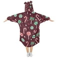 thumbnail image 2 of joogoo Blanket Hoodie Christmas Candy Canes for Oversize Sweatshirt Boys Girls 3-14 YR L, 2 of 7