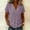 *Purple, variant on ClodeEU Women's V Neck Peter Pan Collar Short Sleeve Top ,Solid Color Casual Blouse Army Green,Women's Plus L