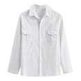 thumbnail image 4 of dmqupv Men's Casual Button-Down Shirts Tall T Shirts for Men Solid Tops Pocket Shirt Long Sleeve Solid Dress Shirt (White, XXL), 4 of 7