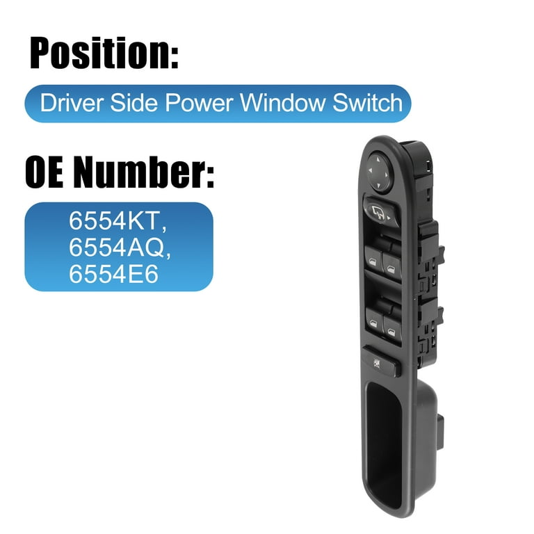 Unique Bargains 6554.KT Driver Side Power Window Switch for Peugeot 307 Old  Models for Peugeot 307 3A/C Bj 2000-2014 