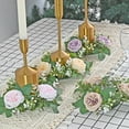 thumbnail image 4 of Kripyery 2Pcs Candlestick Garland Realistic Simulation Rose Wreath Candle Holder Garland for Home Wedding Decoration, 4 of 8