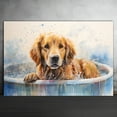 thumbnail image 2 of Golden Retriever Dog Canvas Bathroom Décor - Unique Bath Wall Decor - Modern Canvas Bathroom Wall Art - Room Decor - Bathroom Decorations - Restroom Sign - Wall decor living room, 2 of 4