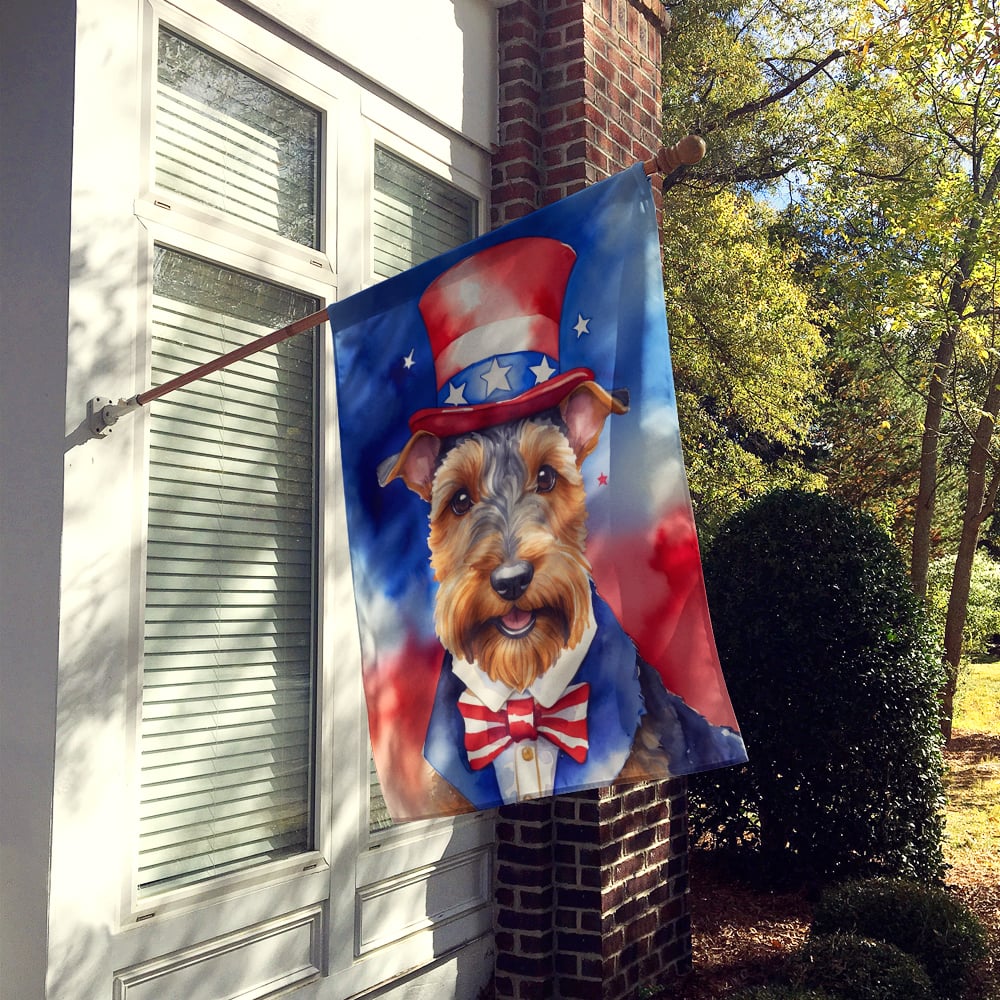 Welsh Terrier Patriotic American House Flag 28 in x 40 in