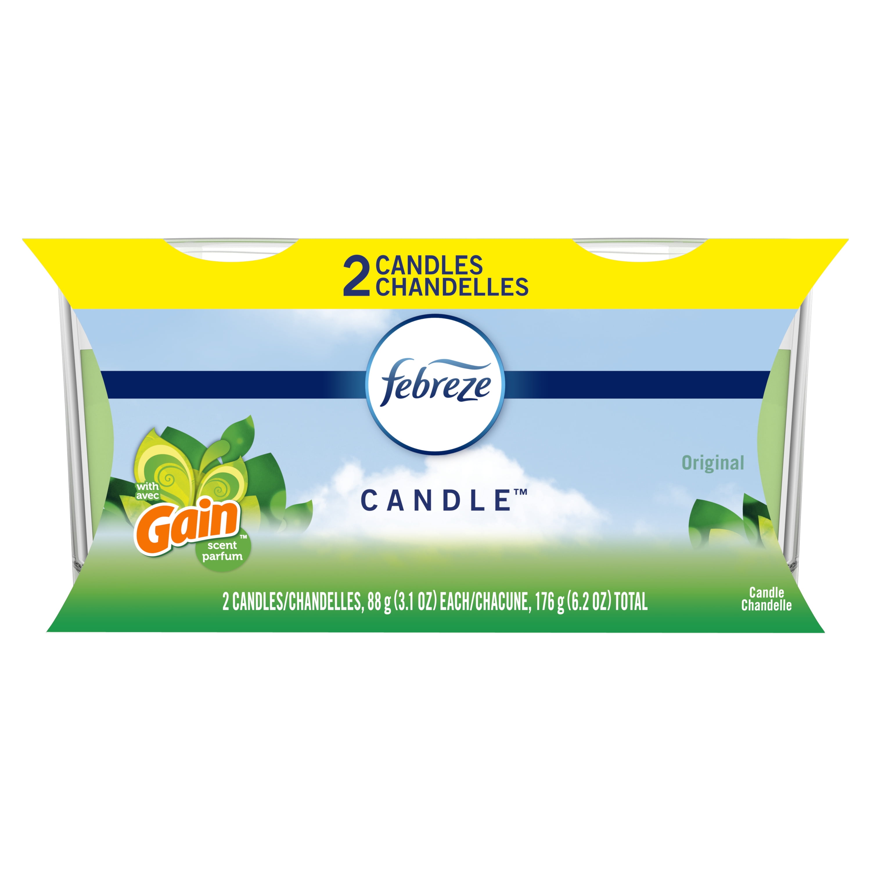 Febreze Candle Air Freshener, Gain Original Scent, 2 count