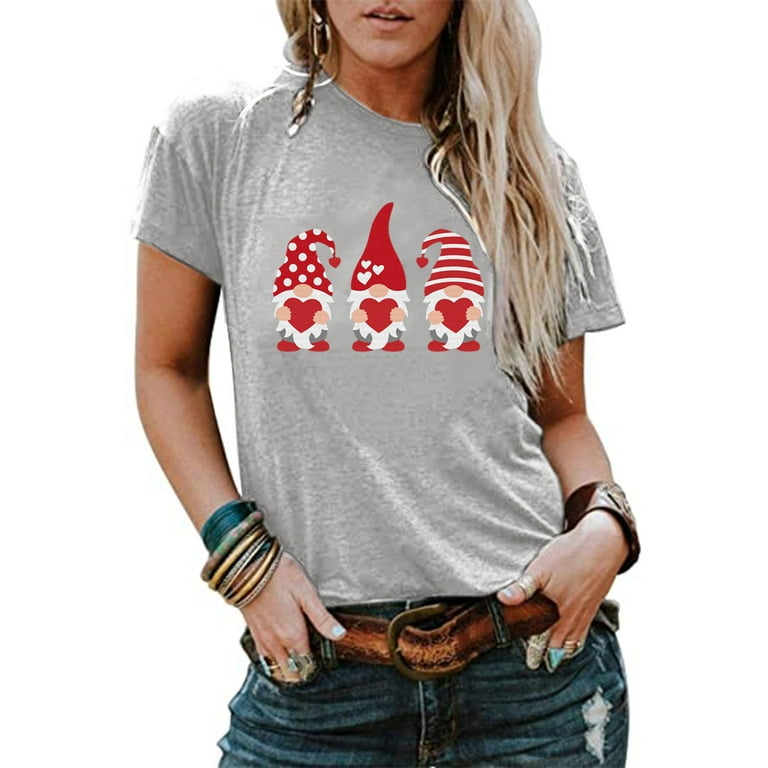 HSMQHJWE Camisas Negras Para Mujer Summer Shirts For Women Cute Love Short Print T Shirt Women S Sleeve Women S Blouse Oversized Tunic Tops For Women