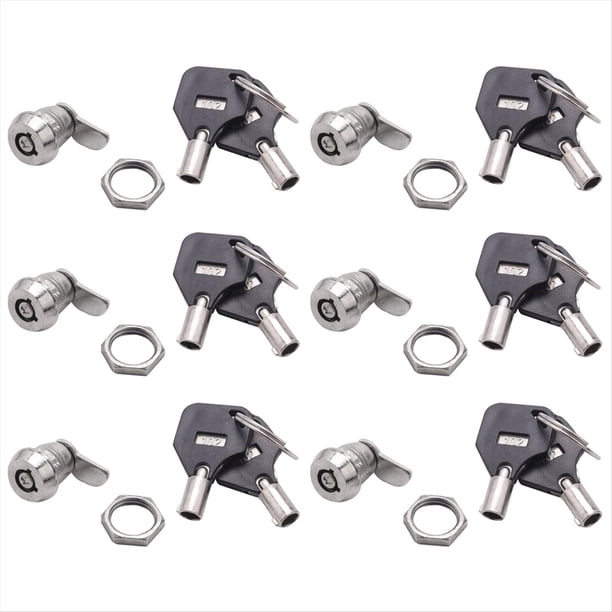 6X Puerta del Gabinete Cuarto de Vuelta Seguridad Tubular Leva Cerradura W Llaves