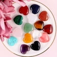 thumbnail image 2 of MATROOY 100pcs Natural Quartz Crystal Healing Heart Gemstone for Home Decor 20x6mm, 2 of 9