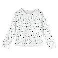 thumbnail image 4 of CCRFTGI Long Sleeve Shirts for Girls Round Neck Polka Dot Basic Layering T-Shirt Size 10-12 Trendy Lightweight Preppy Clothes 2026 Spring White 7-8Years, 4 of 4