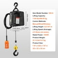 thumbnail image 4 of KFFKFF Electric Winch Hoist 3-in-1, Portable Crane with 1100lbs Capacity, 1500W, 110V/120V, 22.9 ft Lifting Range, Speed of 13 ft/min, Includes Manual, Wired & Wireless Remote Control, 4 of 9