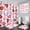 Pink, variant on Valentine's Day Shower Curtain Set, Non Slip Rugs Toilet Lid Cover U Shape Bath Mat and 12 Hooks Love Heart Shape Red Bathroom Supplies for Valentines Accessories Decor Set