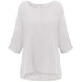 thumbnail image 4 of Dezsed Plus Size Tops for Women Solid Three Quarter Sleeve Cotton Tops Blouse T-shirt, 4 of 4