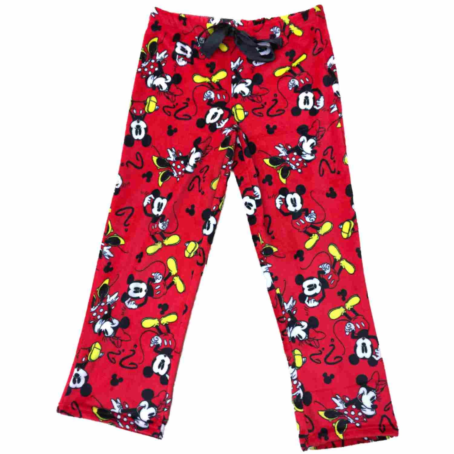 Disney - Womens Red Mickey Minnie Mouse Fuzzy Fleece Sleep Pants Pajama Bottoms Medium - Walmart