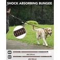 thumbnail image 3 of Tactical Dog Leash Heavy Duty, 4-6FT Shock Absorbing Bungee Lead with 2 Padded Handle, Metal Carabiner Clip, Car Seatbelt, Strong No Pull Leash for Medium Large X-Large Dogs, Brown, 3 of 6