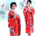 thumbnail image 1 of Womens Summer Dresses Japanese Print Photography Kimono Traditional Robe Maxi Dress Red One Size, 1 of 5