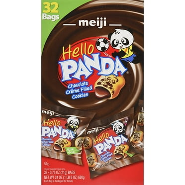 Meiji Hello Panda Chocolate Creme Filled Cookies 32-Count 0.72 Oz Bags 24 Ounce