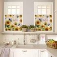 thumbnail image 4 of Sunflower Farmhouse Kitchen Curtains, Spring Summer Floral 3-Piece Kitchen Curtain Valance and Tiers Set 24 Inch Length, Vintage Bee Rod Pocket Half Window Curtains for Cafe Living Room Bathroom, 4 of 7
