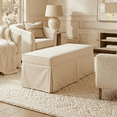 thumbnail image 3 of My Texas House Clementine Upholstered Skirted Bench, Taupe, 3 of 9