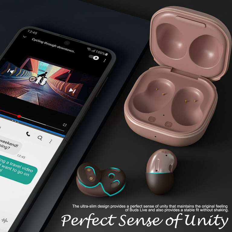 2 Pairs Orzero Compatible for Samsung Galaxy Buds Live Ear Tips Earbuds Cover Upgraded Non Slip Anti Drop Sound Leakproof Earbuds Cover Brown