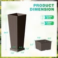 thumbnail image 2 of Vineego 24" Tall Planters for Outdoor Plants Set of 2, Woven-Textured Outdoor Plant Pots with Trays for Patio, Front Porch, 2 of 7