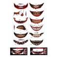 thumbnail image 2 of 12 piezas de pegatinas de tatuaje de boca grande de Halloween sonrisa extraña para brazo cara mano cuello Tmvgtek Cuidado Belleza, 2 of 9