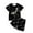 Black, variant on Boys 2 Piece Outfits Casual Child Boys Spring Summer Short Sleeve T-Shirt and Shorts clothes for boys 4-5 Years