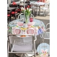 thumbnail image 5 of Round Outdoor Tablecloth With Umbrella Hole And Zipper– Easter Bunny Tail Waterproof Patio Table Cover for Party, Picnic, Backyard, 60" Dia. , Color Eggs Spring Flowers Light Blue Wood, 5 of 8