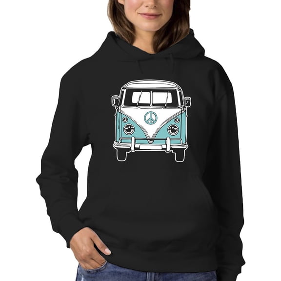 Retro Hippie Van Hoodie Women -GoatDeals Designs, Female XX-Large