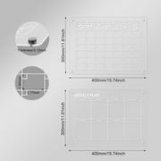 Acrylic Calendar for Fridge, Clear Dry Erase Board for Refrigerator, Set of 2 Family Monthly Weekly Reusable Monthly & Blank Planning Boards, Includes 4 Colors Markers 16x12" & Eraser