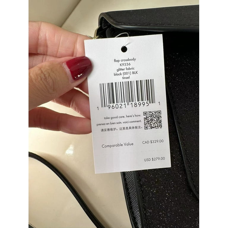 Kate Spade Black Tinsel Glitter Fabric Flap Crossbody-Black Kate Spade Black Tinsel Glitter Fabric Flap Crossbody-Black