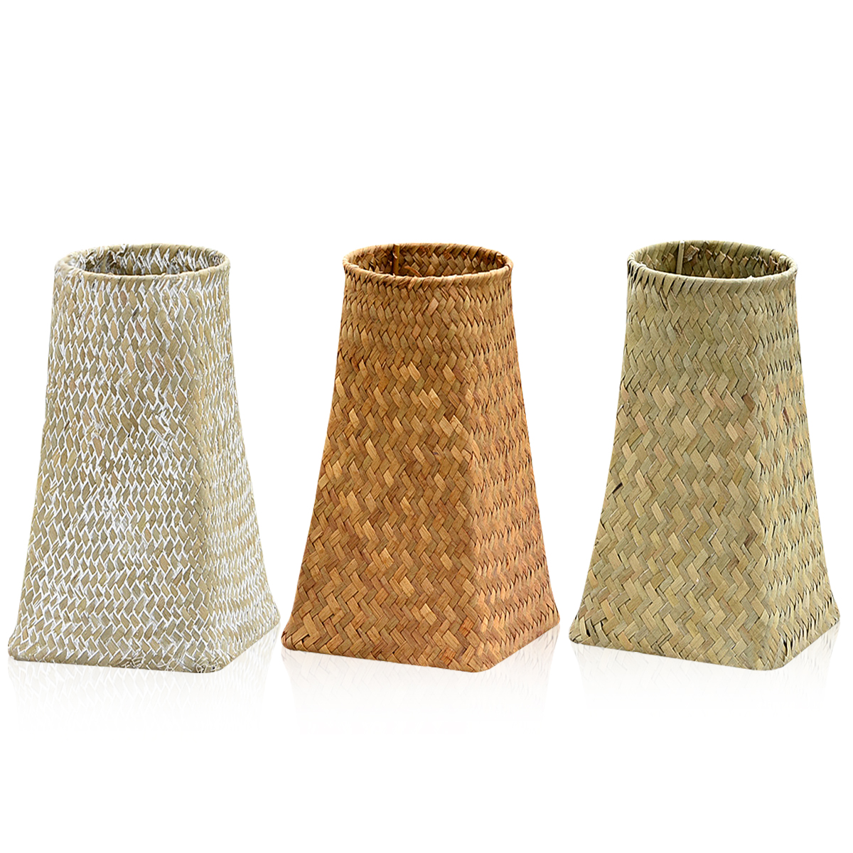 Storage Baskets Rattan Basket Handmade Straw Flower Holder Container